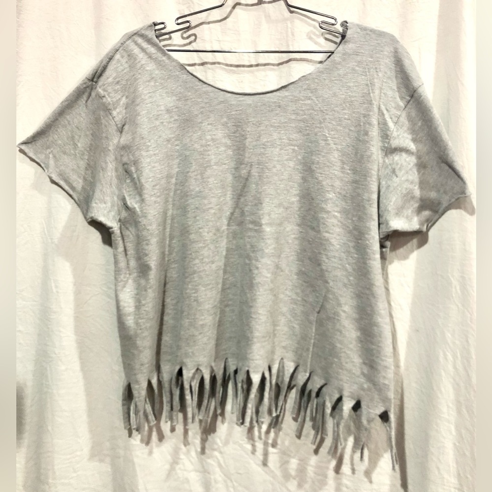 USA PATRIOTIC american flag fringed t-shirt usa pride size L NWOT - Picture 2 of 3